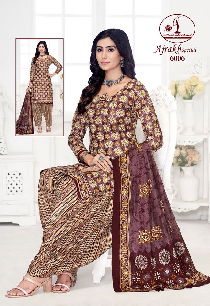 Ajrakh Vol 6 By Miss World Printed Cotton Dress Material Wholesale Shop In Surat